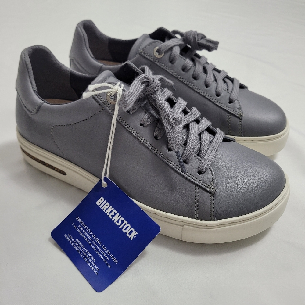 Birkenstock Women's Bend Low Top Sneaker Lace Up Grey Leather EU 36  US 5 - 5.5